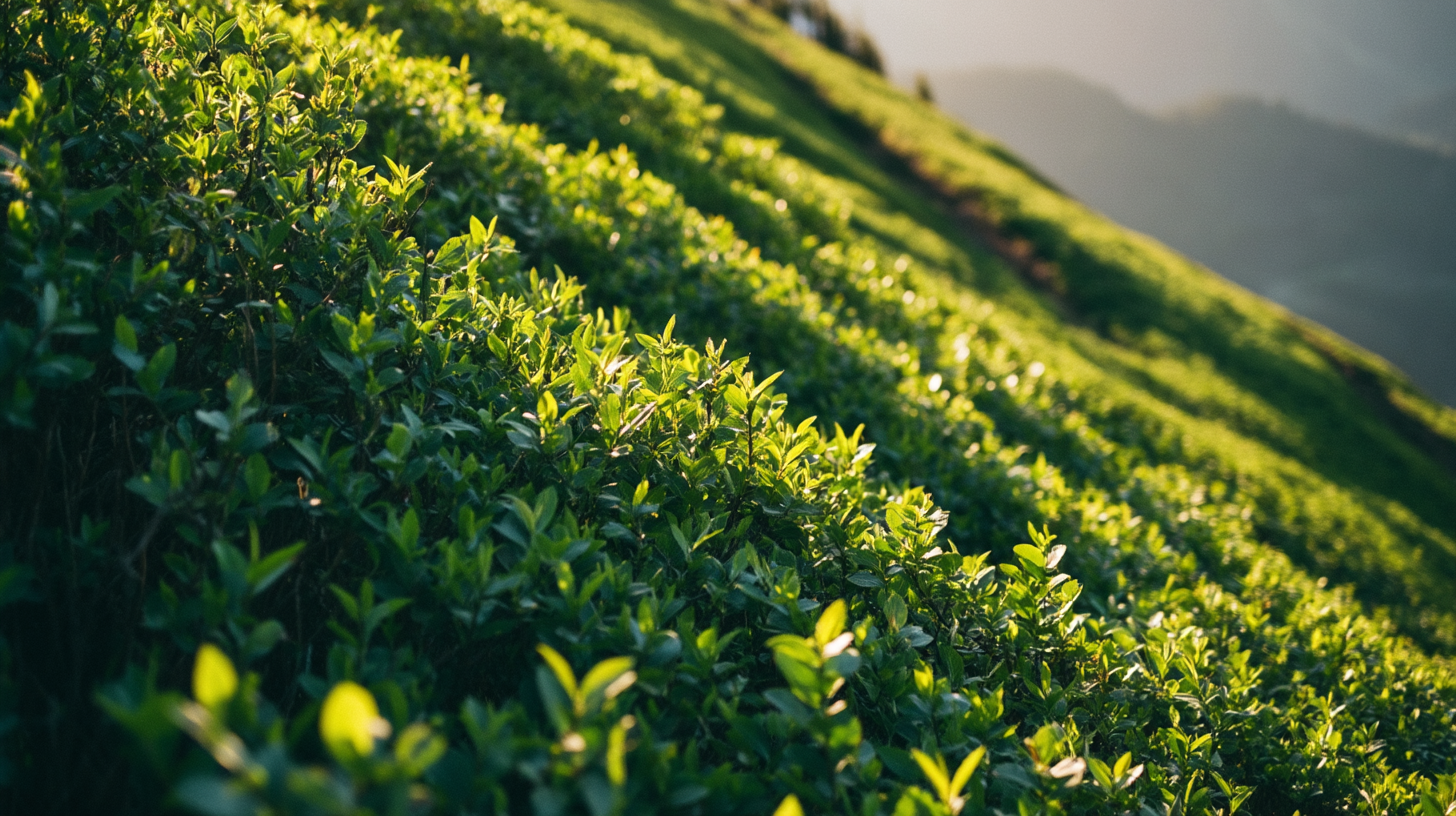 Lush green tea fields in Shizuoka